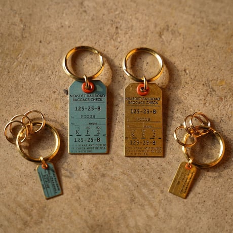 Old Travel Luggage Tag Key Ring