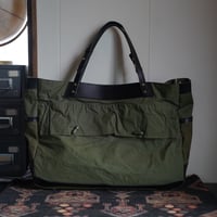Romanian vintage tent fab tote bag (Black) - オリジナル大判トートバッグ