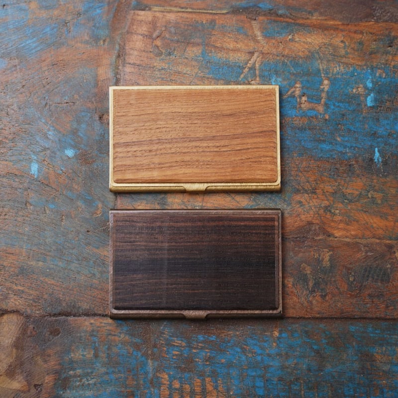 真鍮と木の名刺入れ（無垢&オーク / 錆&縞黒檀） | BREMENS - 旅と
