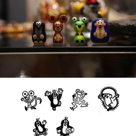 もぐらのクルテク 木製スタンプ（チェコ）