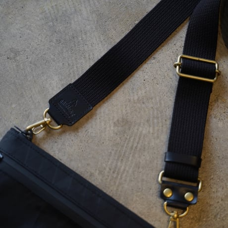 Acrylic Black leather Strap - アクリルと本革のショルダーストラップ
