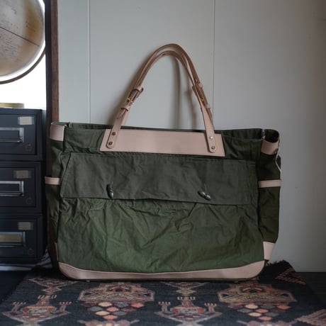 Romanian vintage tent fab tote bag (Natural) - オリジナル大判トートバッグ