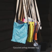 upcycled airbag shoulder bag - エアバッグでできたショルダーバッグ