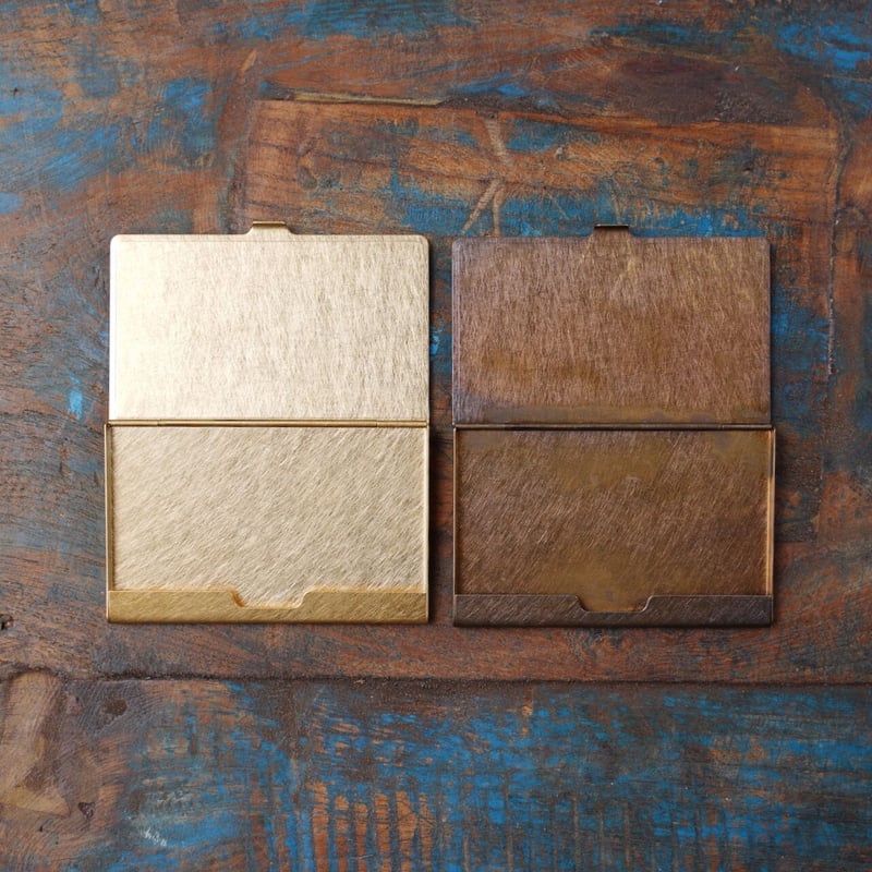 真鍮と木の名刺入れ（無垢&オーク / 錆&縞黒檀） | BREMENS - 旅と