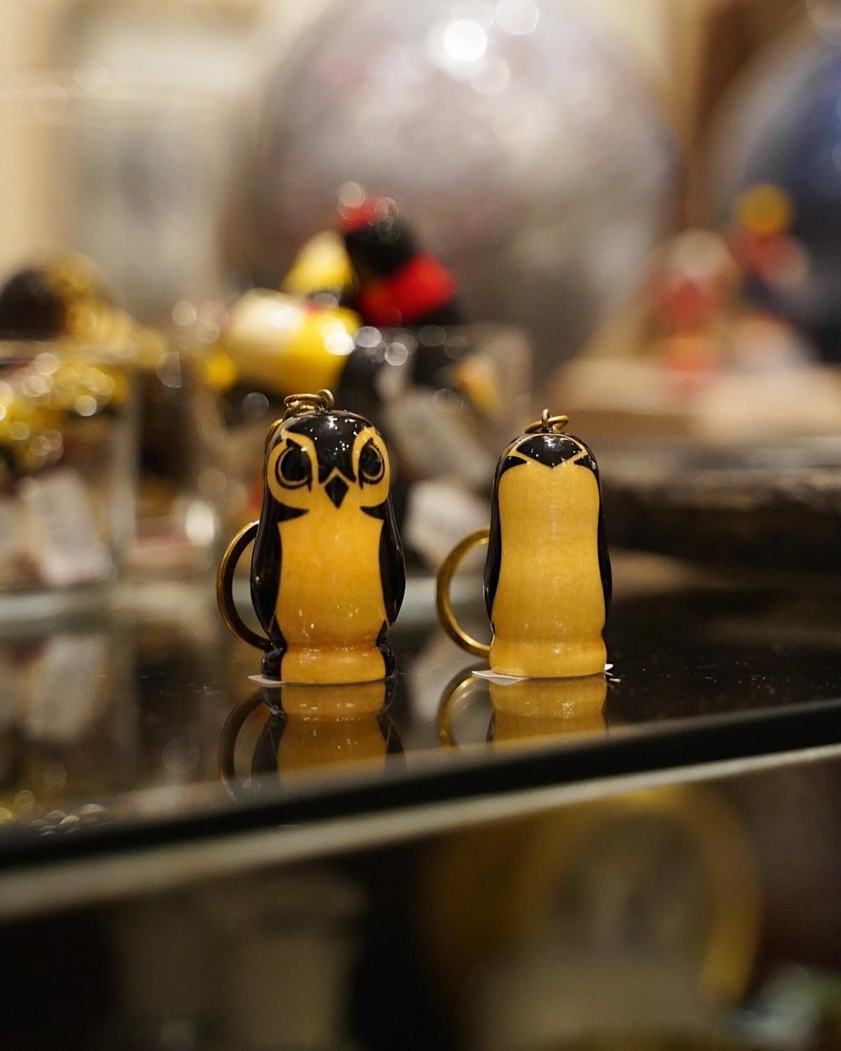 ロシアのマトリョーシカキーリング(ペンギンとフクロウ ロシアのマトリョーシカキーリング(ペンギンとフクロウ
