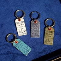 Old Travel Luggage Tag Key Ring