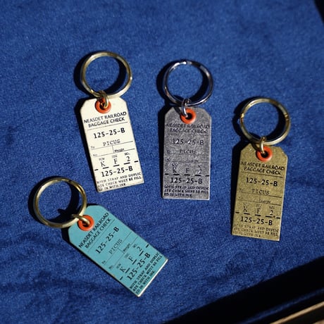 Old Travel Luggage Tag Key Ring
