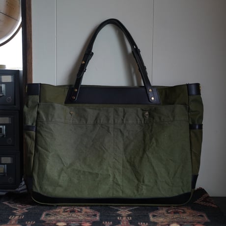 Romanian vintage tent fab tote bag (Black) - オリジナル大判トートバッグ