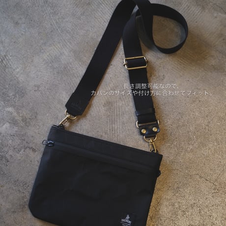 Acrylic Black leather Strap - アクリルと本革のショルダーストラップ