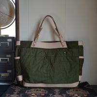 Romanian vintage tent fab tote bag (Natural) - オリジナル大判トートバッグ