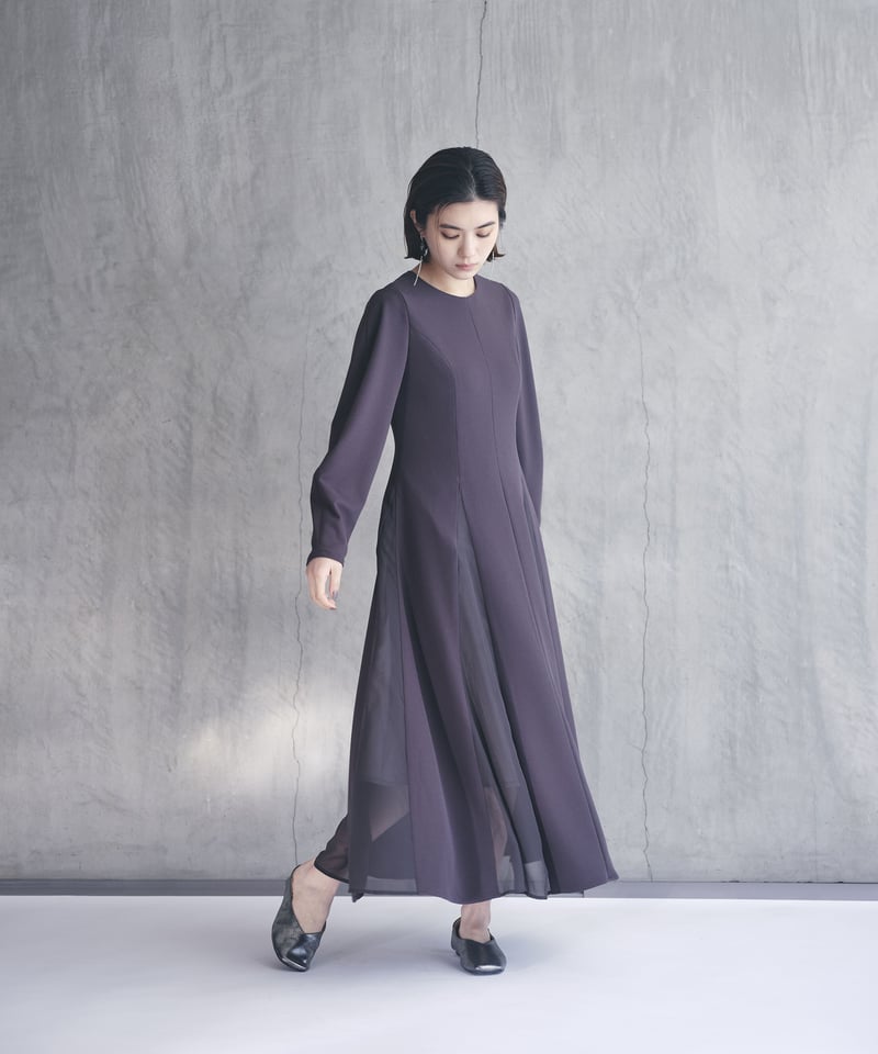 sheer drape dress/black | Kana Kawasaki sheer drape dress/black | Kana Kawasaki