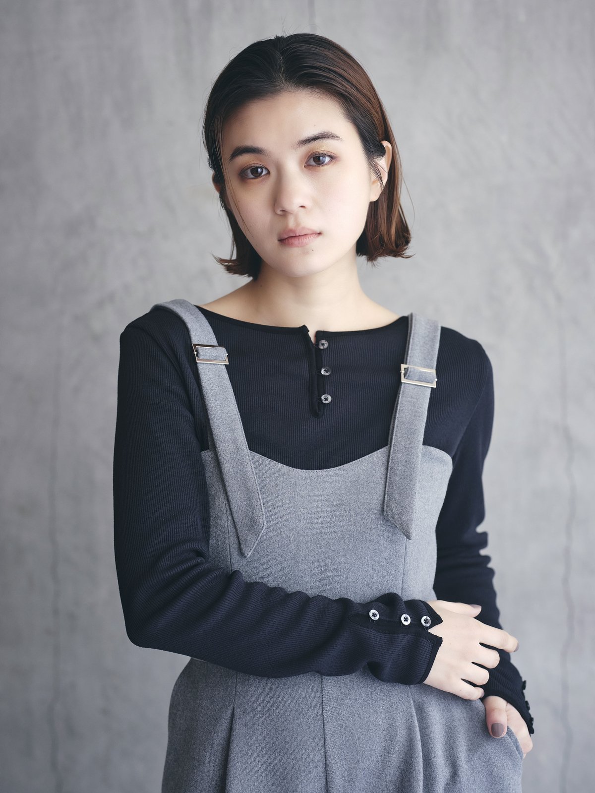3way rib tops／greige | Kana Kawasaki