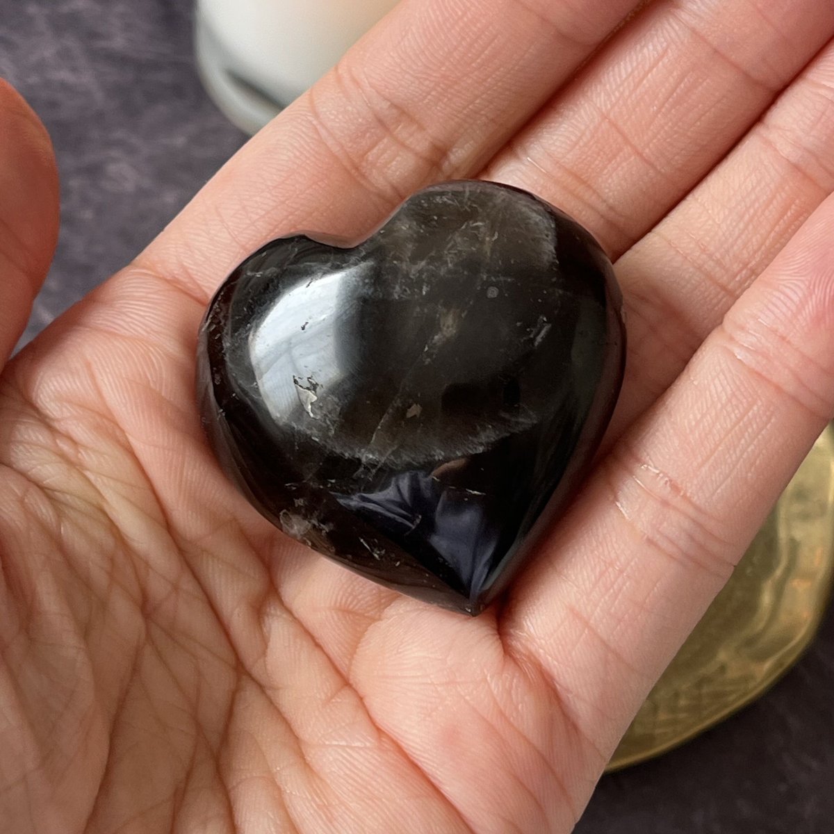 虹入り🌈✨ モリオン ハート | Crystal shop Mayria