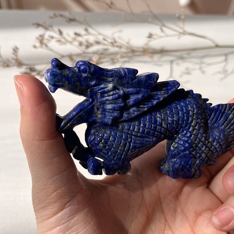 天然石　ラピスラズリ 龍　置物 c7463060bd40b5250f52623442d3f8