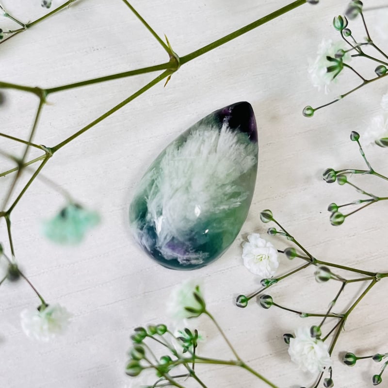 虹入り🌈✨ 雫型エンジェルフェザーフローライト | Crystal shop