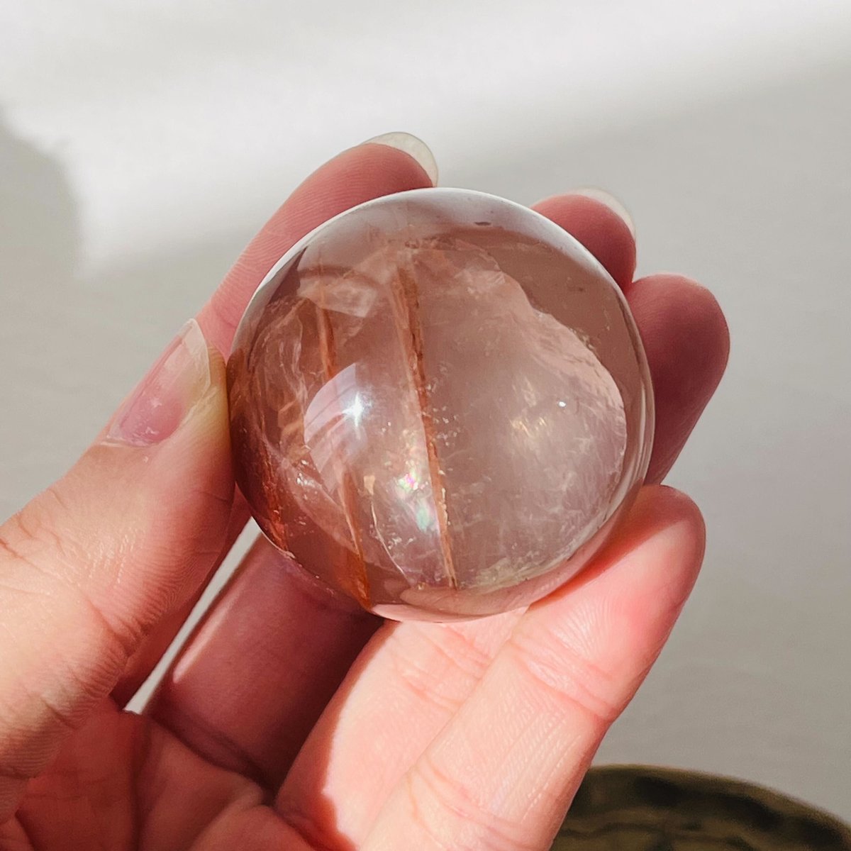 高品質　ファイヤークォーツ　スフィア　ファイアークォーツ（新品未使用）虹 虹入り ファイヤークォーツ スフィア | Crystal shop Mayria