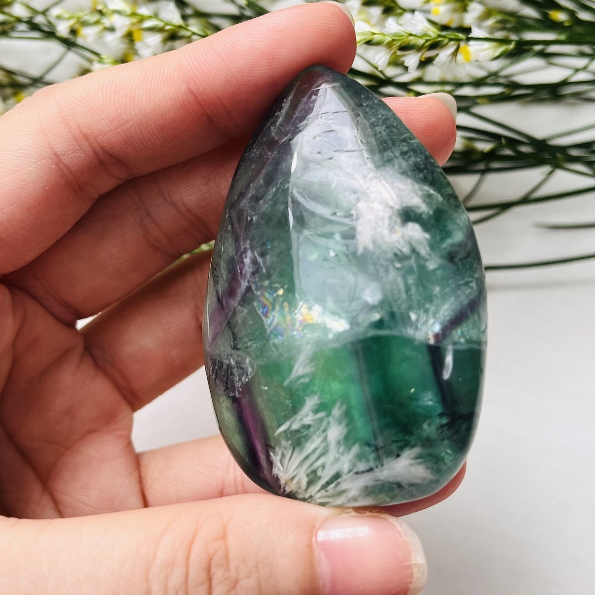 虹キラキラ🌈✨雫方エンジェルフェザーインフローライト 虹キラキラ🌈✨雫方エンジェルフェザーインフローライト