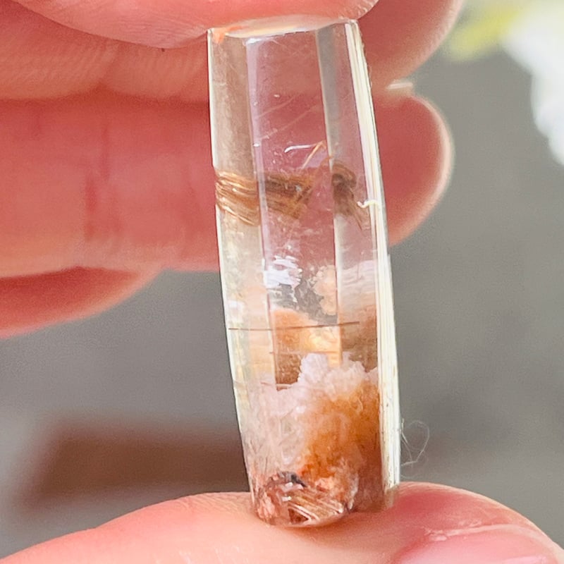 シルバールチルクォーツ ピンクガーデンクォーツ ピンクルチル☆ルチルインガーデンクォーツ ルース91b | Funky garuda