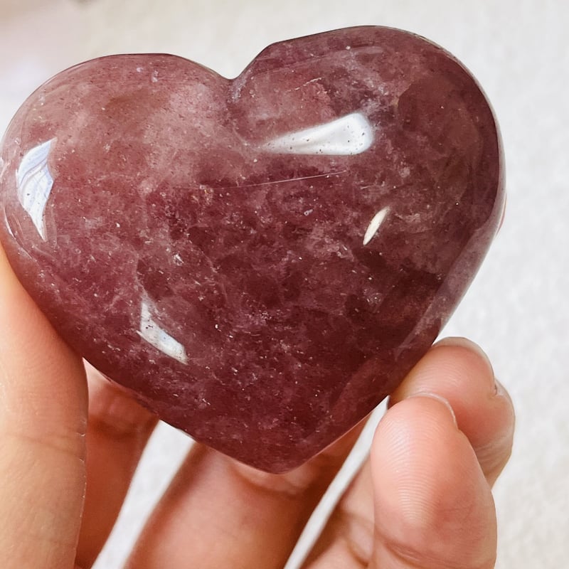 キラキラ虹入り ストロベリークォーツ ハート | Crystal shop Mayria