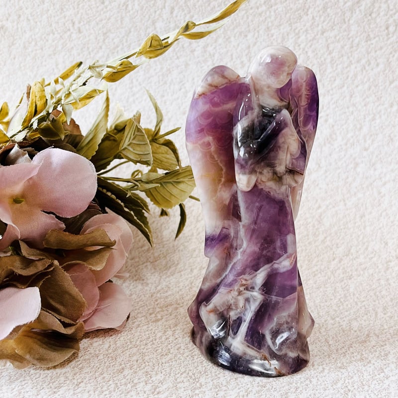 824 ねこ天使　フローライト　アメジスト　チャーム　エンジェル 824 ねこ天使 フローライト アメジスト チャーム エンジェル