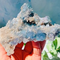 虹きら🌈✨　ブルーフローライト&水晶　共生　クラスター