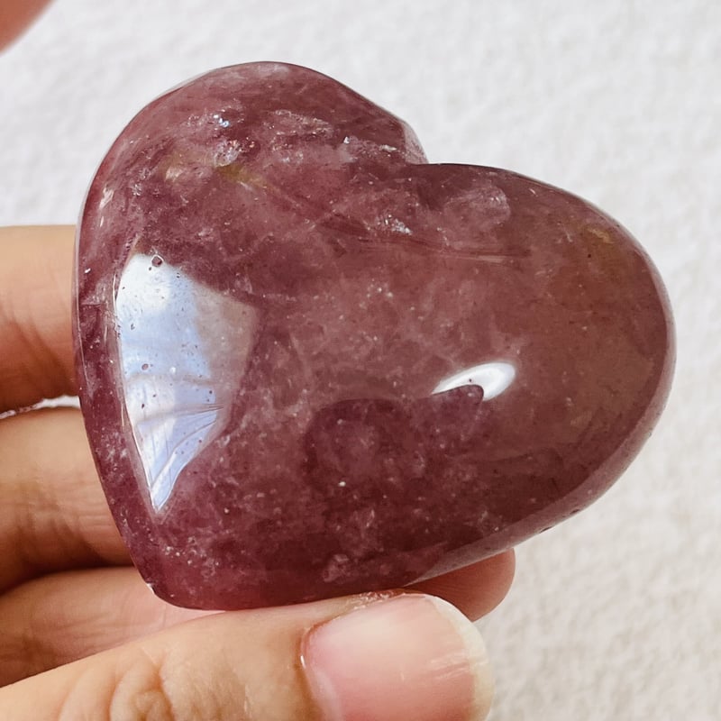 キラキラ虹入り ストロベリークォーツ ハート | Crystal shop Mayria