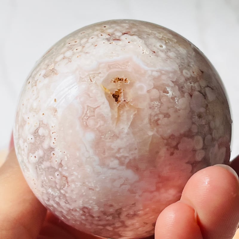 高品質 大きめ アメジスト フラワーアゲート 虹入 スフィア 【公式通販】