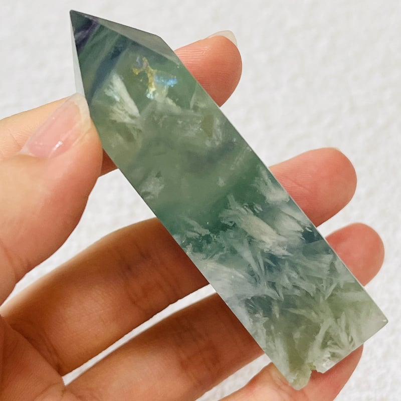 虹入り エンジェルフェザーフローライト ポイント① | Crystal shop Mayria