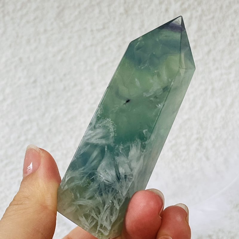 虹入り エンジェルフェザーフローライト ポイント① | Crystal shop Mayria