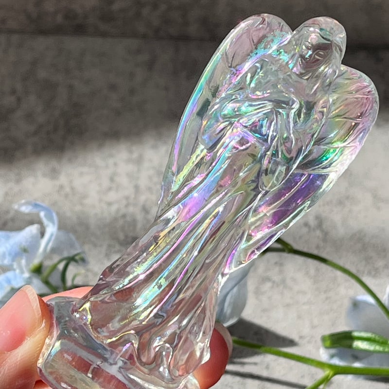 天然石⭐️天使⭐️エンジェル⭐️虹⭐️フローライト⭐️握り石⭐️水晶⭐️世界に一つ⭐️可愛い⭐️ エンジェルオーラ 水晶天使 | Crystal shop Mayria