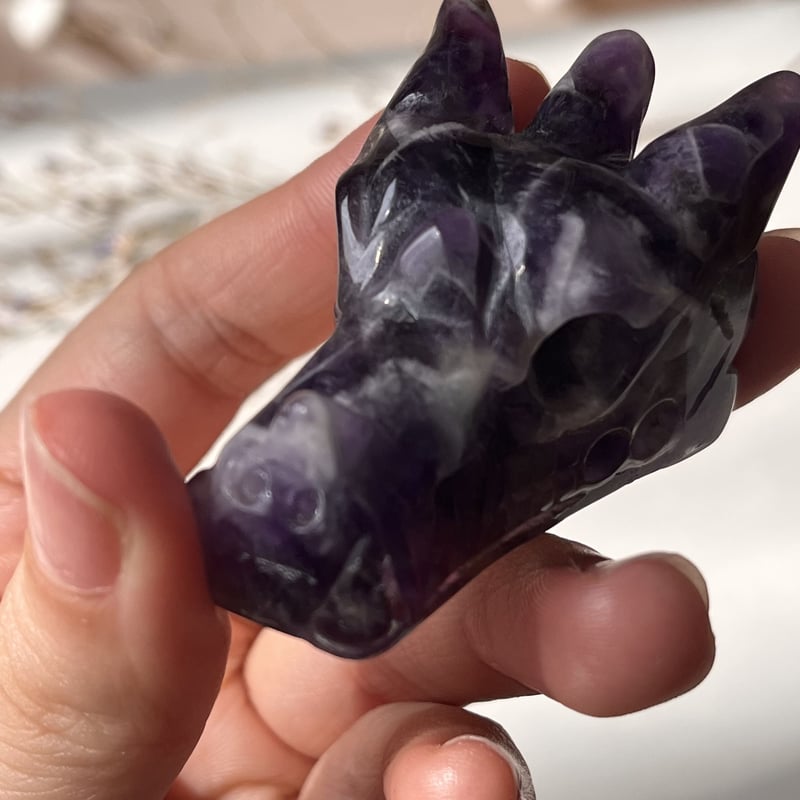 ドリームアメジスト♡握り石♡ お財布に♡No2203 ドリームアメジスト