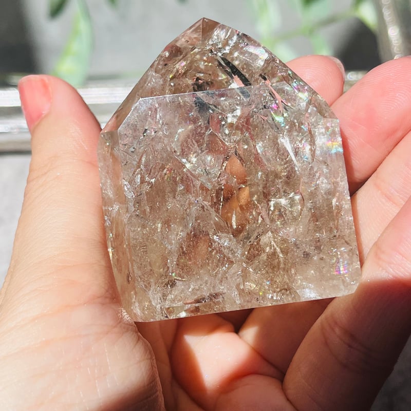 虹きら🌈✨ クラックスモーキークォーツ 太っちよポイント ③
