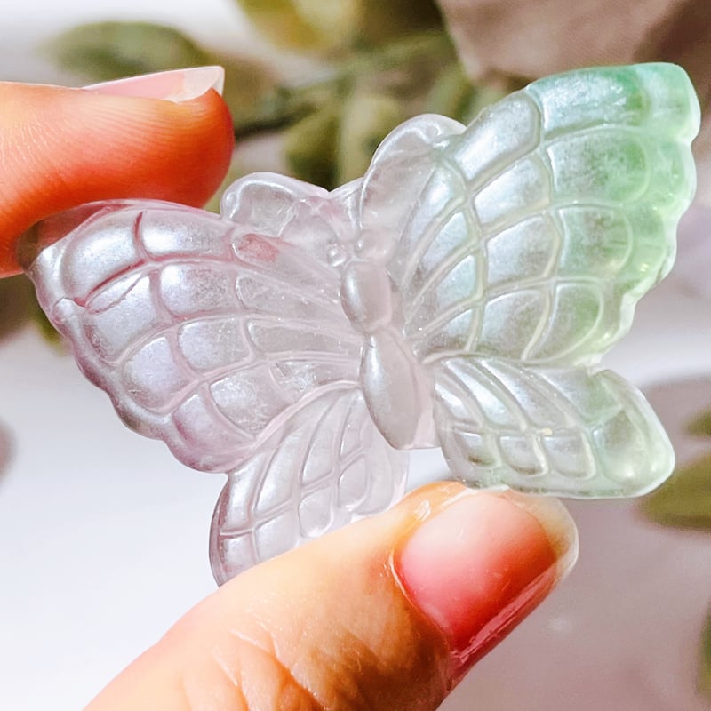 値下げ　高品質　フローライト　BIG蝶々　バタフライ　スタンド付き　天然石 フローライト 蝶々 | Crystal shop Mayria