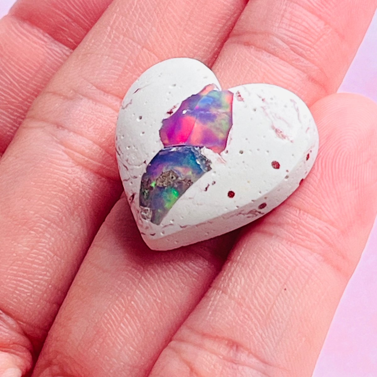 ⭐︎ハンドメイド作家様カンテラオパールハートシェイプリング天然石