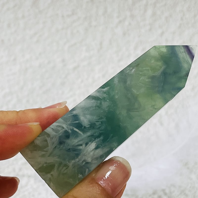 虹入り エンジェルフェザーフローライト ポイント① | Crystal