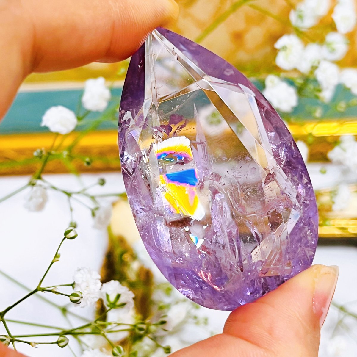 トラ吉❤︎k様お取置き＊天然アイリスシトリン【虹】 アメジスト・水晶