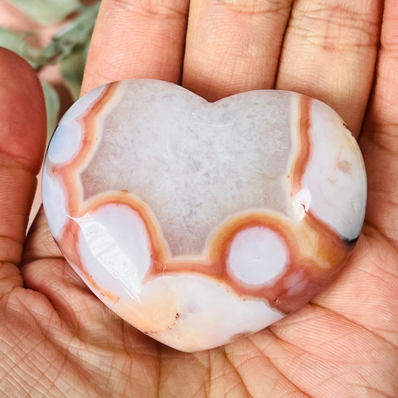 0606168 天然瑪瑙水晶共生ハート型 【公式通販】