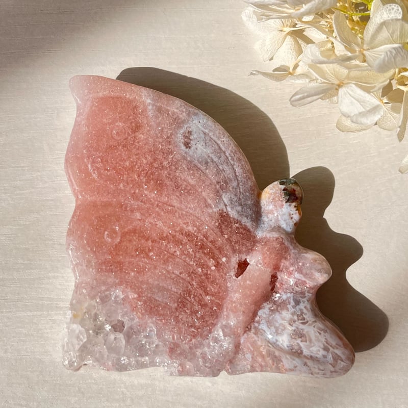 羽に虹入り🌈 ピンクアメジスト フェアリー | Crystal shop Mayria