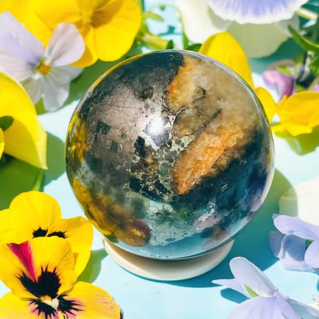 高品質 アズライトスフィア♡Bigサイズ♡パイライト♡シリカ共生♡No2423 色から選ぶ | ariife.公式オンラインショップ｜天然石 鉱物 ジュエリー