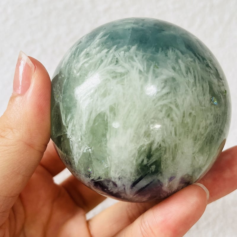 ハイクオリティ エンジェルフェザーフローライト スフィア | Crystal