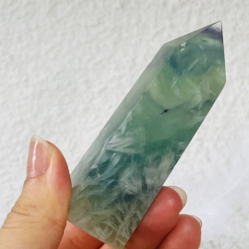 虹入り エンジェルフェザーフローライト ポイント① | Crystal shop Mayria