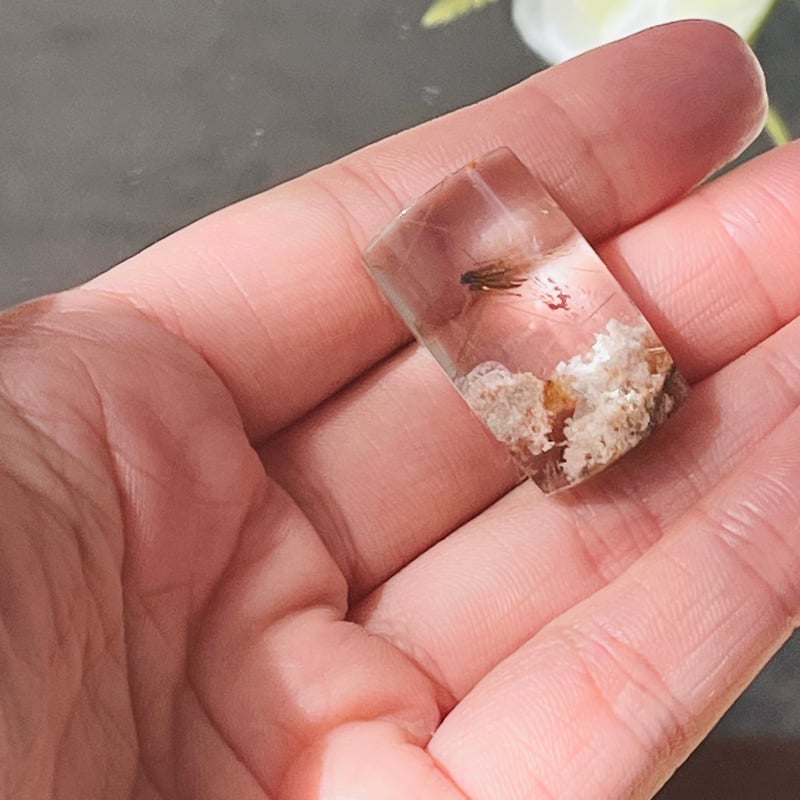 シルバールチルクォーツ ピンクガーデンクォーツ ピンクルチル☆ルチルインガーデンクォーツ ルース91b | Funky garuda