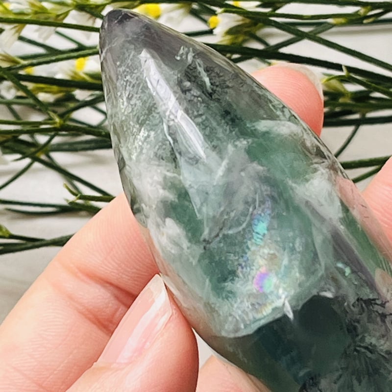 虹キラキラ🌈✨雫方エンジェルフェザーインフローライト 虹キラキラ🌈✨雫方エンジェルフェザーインフローライト