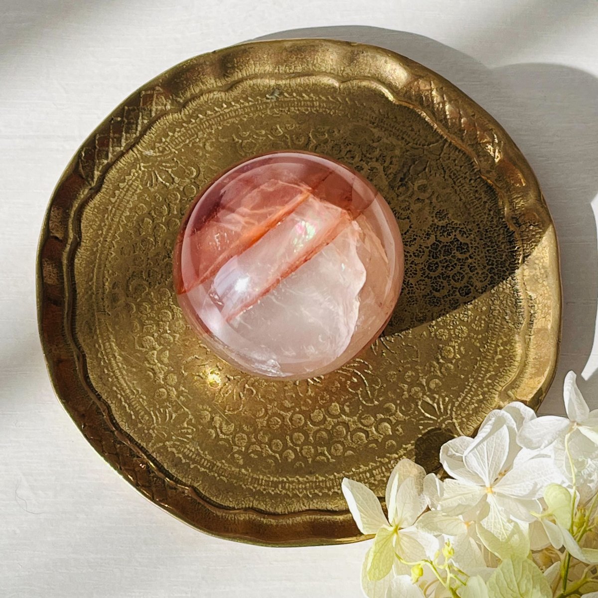 虹入り ファイヤークォーツ スフィア | Crystal shop Mayria