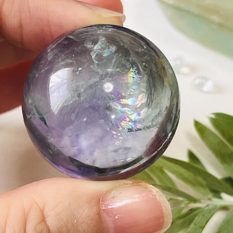 【フローライト】綺麗な大玉　虹入りフローライト☆天才の石 フローライト】綺麗な大玉虹入りフローライト☆天才の石