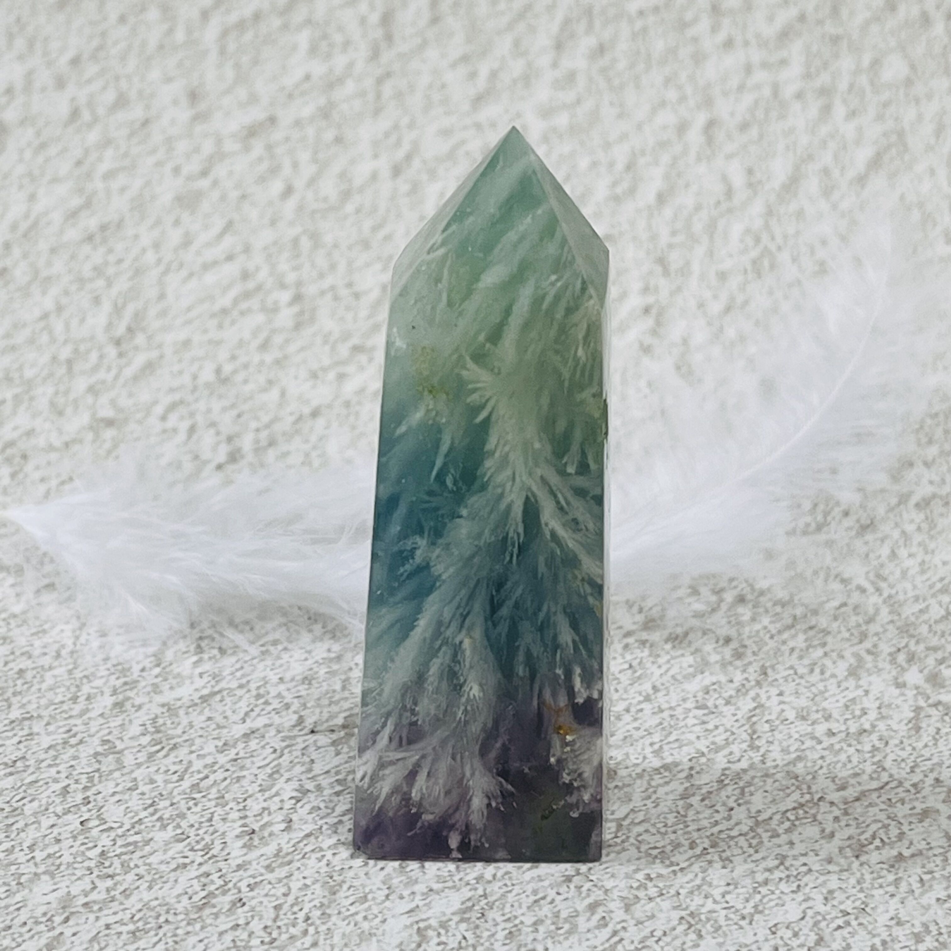 虹入り エンジェルフェザーフローライト ポイント② | Crystal shop Mayria