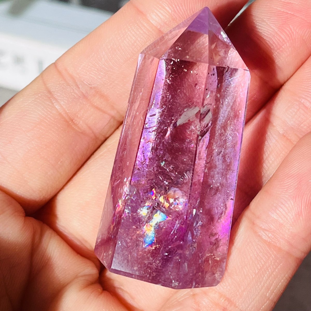 ちゅんちゅんアメジスト　ポイント　虹、キラキラ有り　345g 虹キラキラ🌈✨ スーパーファントム アメシスト ポイント | Crystal