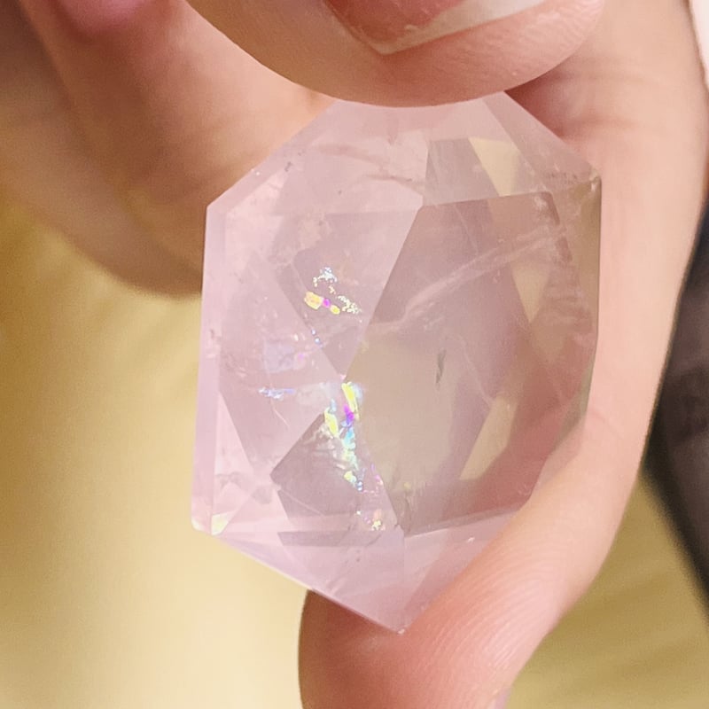 美しい虹入り?✨ローズクォーツ 六芒星 | Crystal shop Mayria