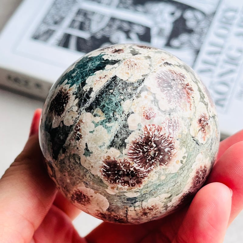 グリーンフラワージャスパー スフィア | Crystal shop Mayria