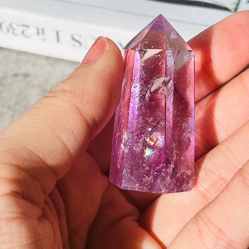 虹キラキラ🌈✨ スーパーファントム アメシスト ポイント | Crystal